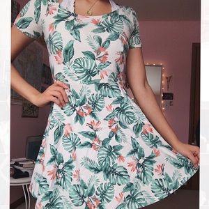 tropical skater dress